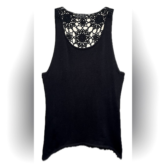 Black open-knit crochet back top - Picture 1 of 4